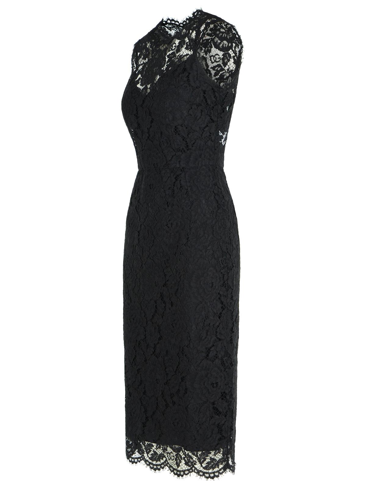 Dolce & Gabbana 'Longuette' Black Stretch Lace Dress Women