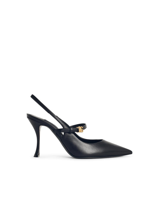 Dolce & Gabbana Black Leather Slingbacks Women