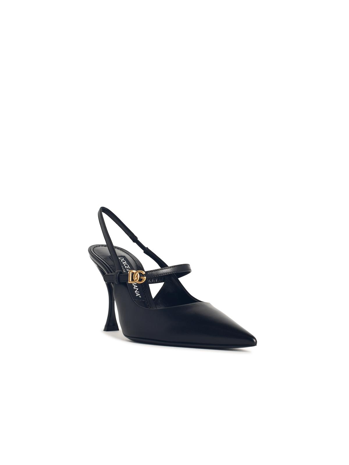 Dolce & Gabbana Black Leather Slingbacks Women