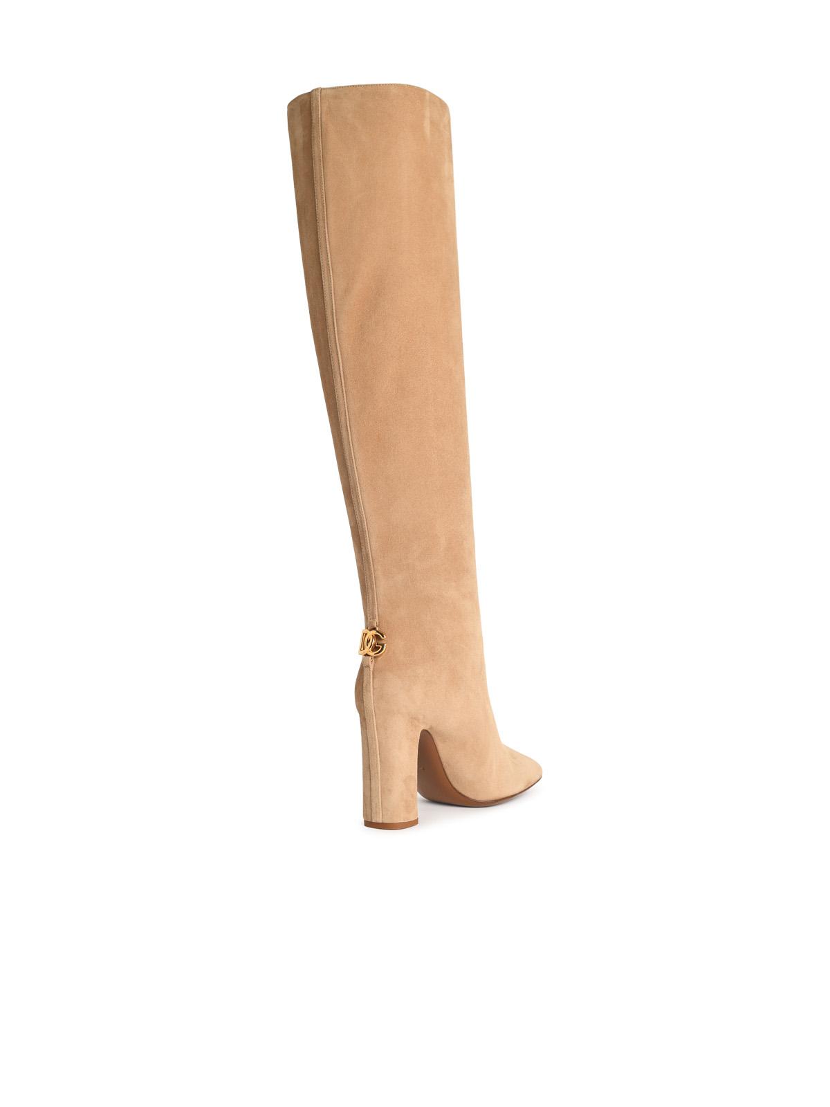 Dolce & Gabbana Beige Suede Boots Women