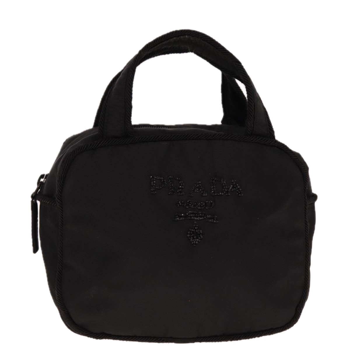 PRADA Hand Bag Nylon Black  77077