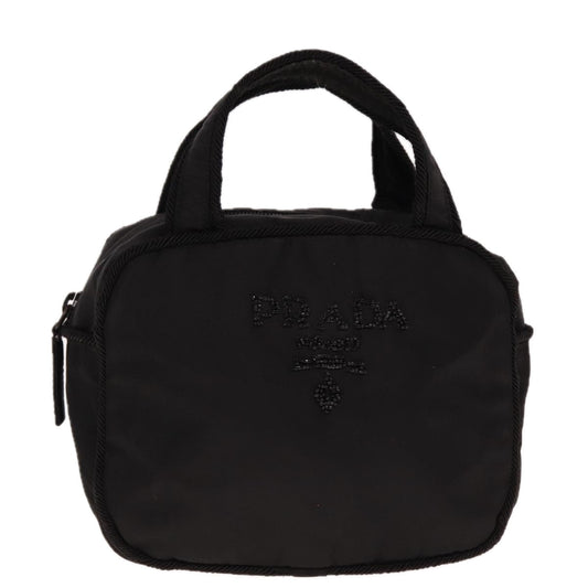 PRADA Hand Bag Nylon Black  77077