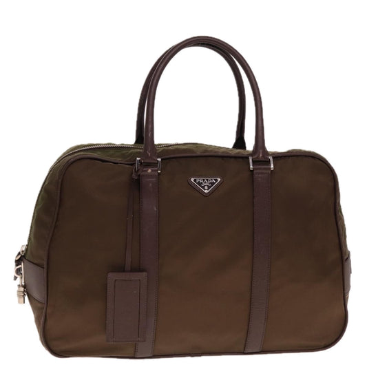 PRADA Boston Bag Nylon Khaki  77083