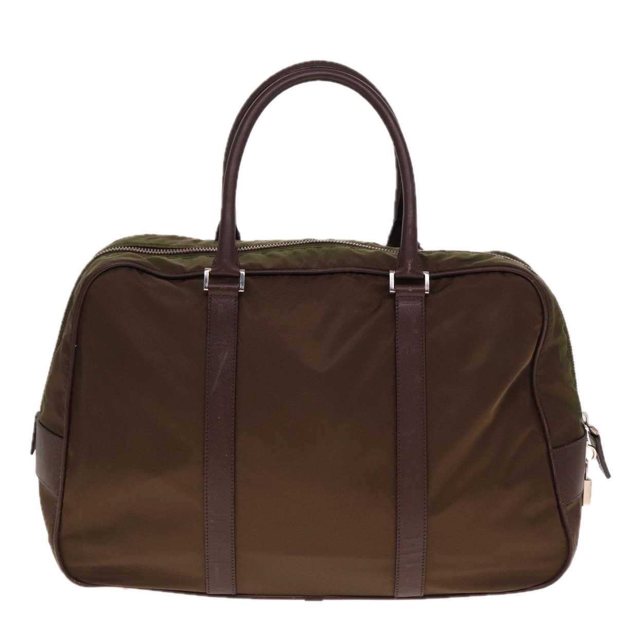 PRADA Boston Bag Nylon Khaki  77083