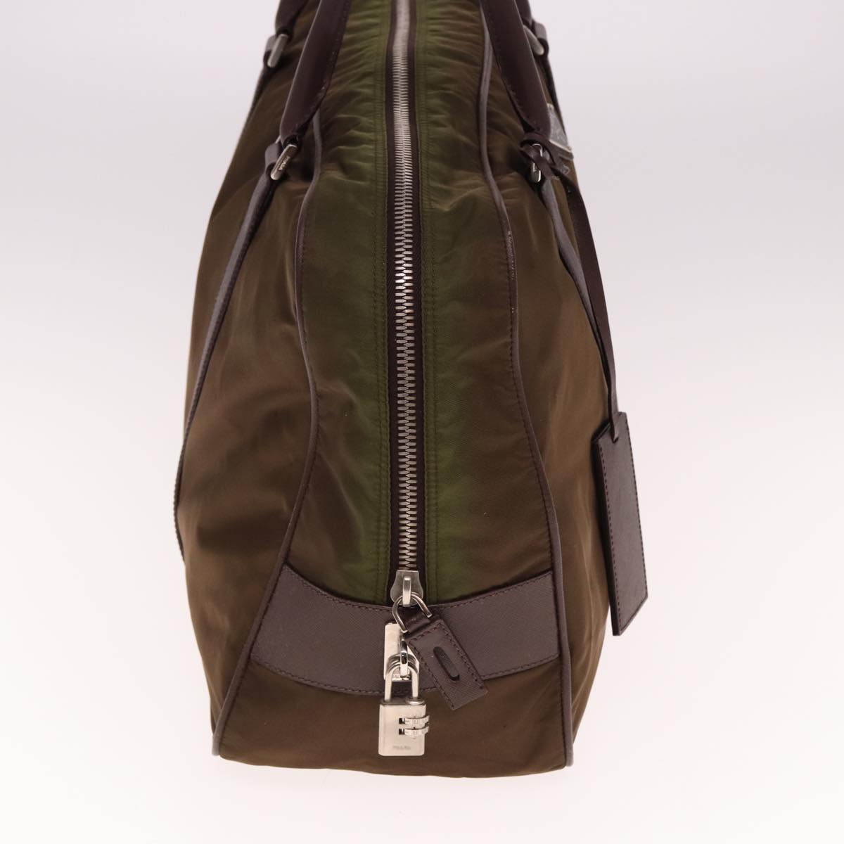 PRADA Boston Bag Nylon Khaki  77083