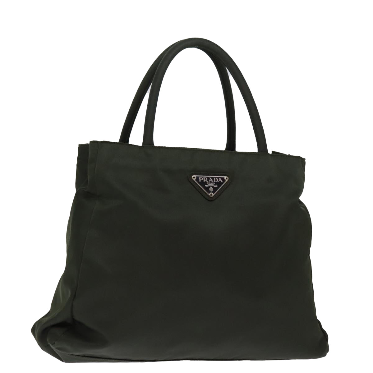 PRADA Hand Bag Nylon Khaki  77229