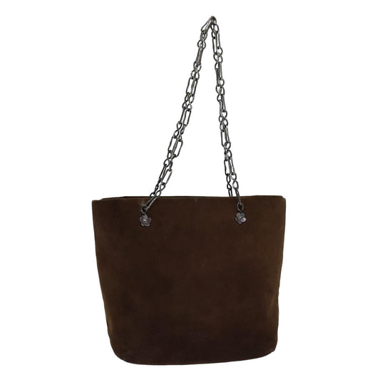 PRADA Hand Bag Suede Brown  77232