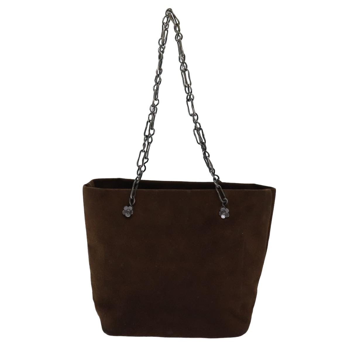 PRADA Hand Bag Suede Brown  77232