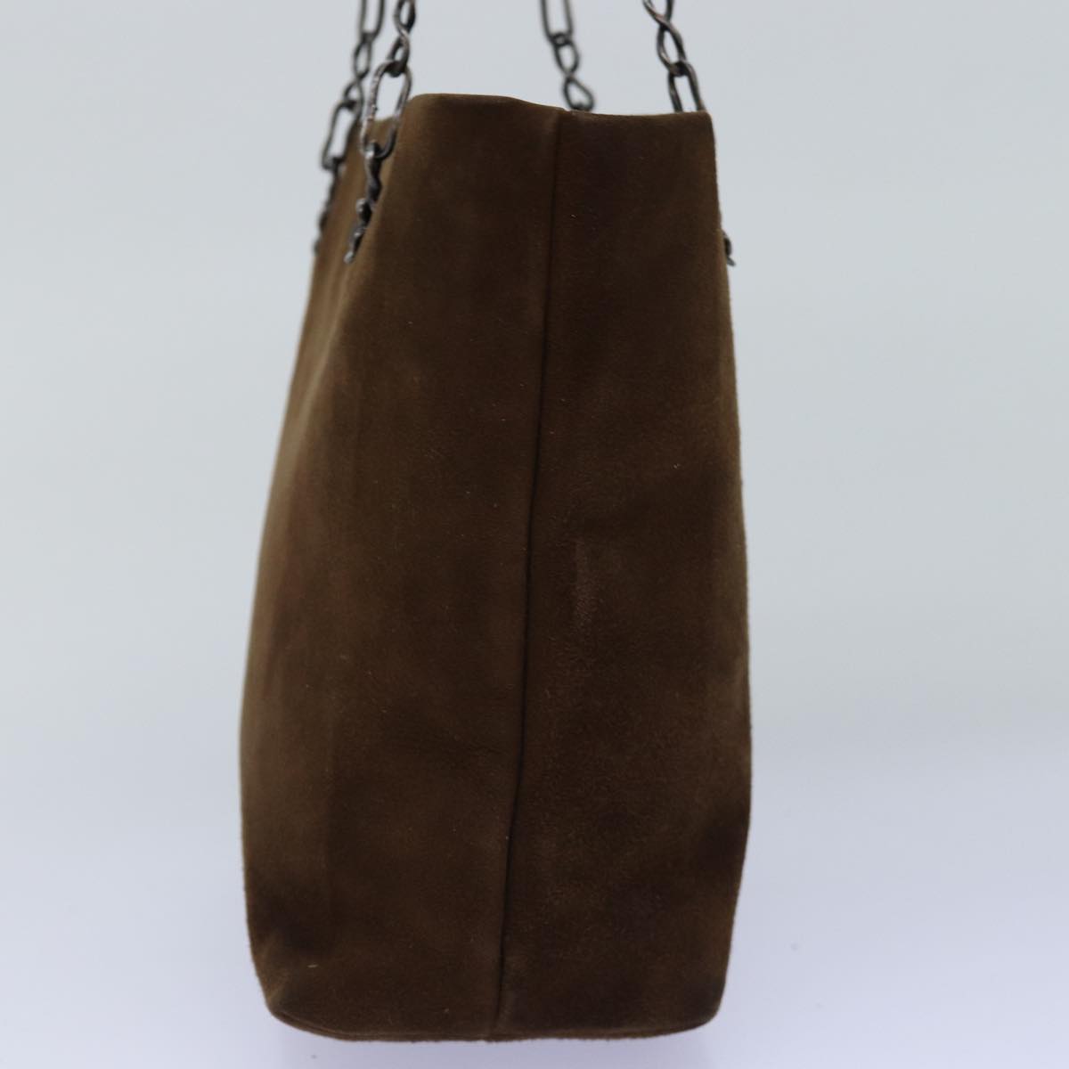 PRADA Hand Bag Suede Brown  77232