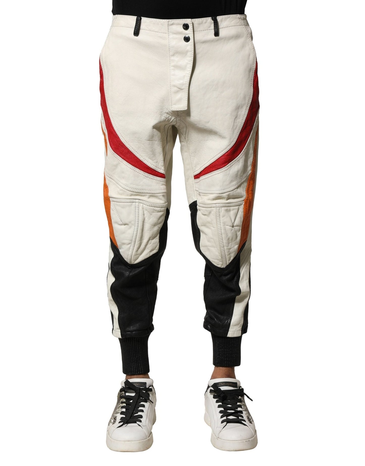 Dolce & Gabbana Multicolor Lambskin Tapered Men Men's Pants ()