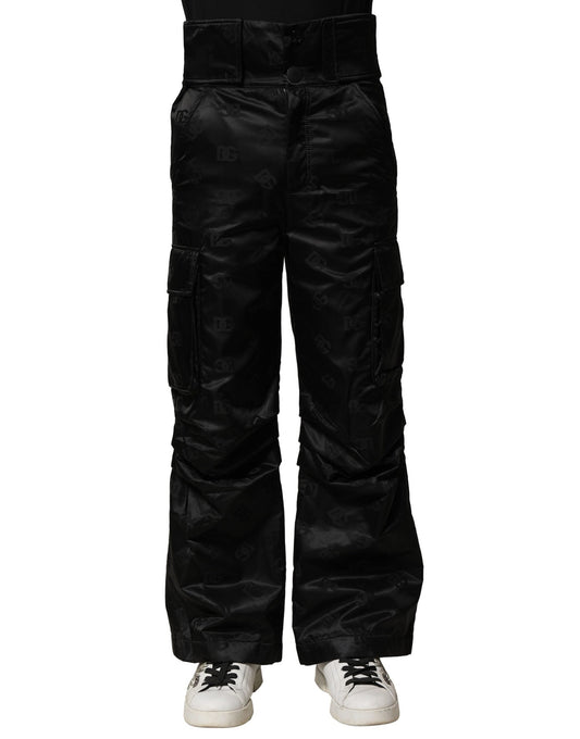 Dolce & Gabbana Black Nylon DG Logo Straight Men's Pants ()