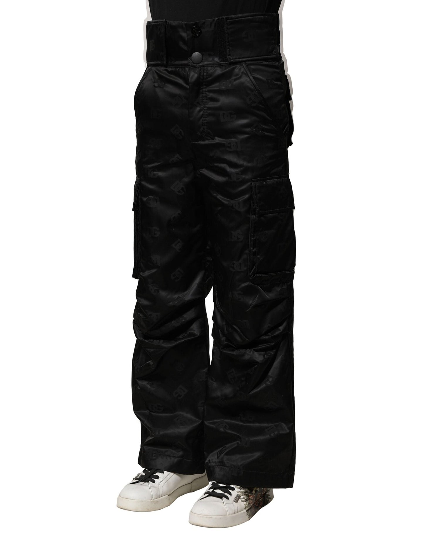 Dolce & Gabbana Black Nylon DG Logo Straight Men's Pants ()