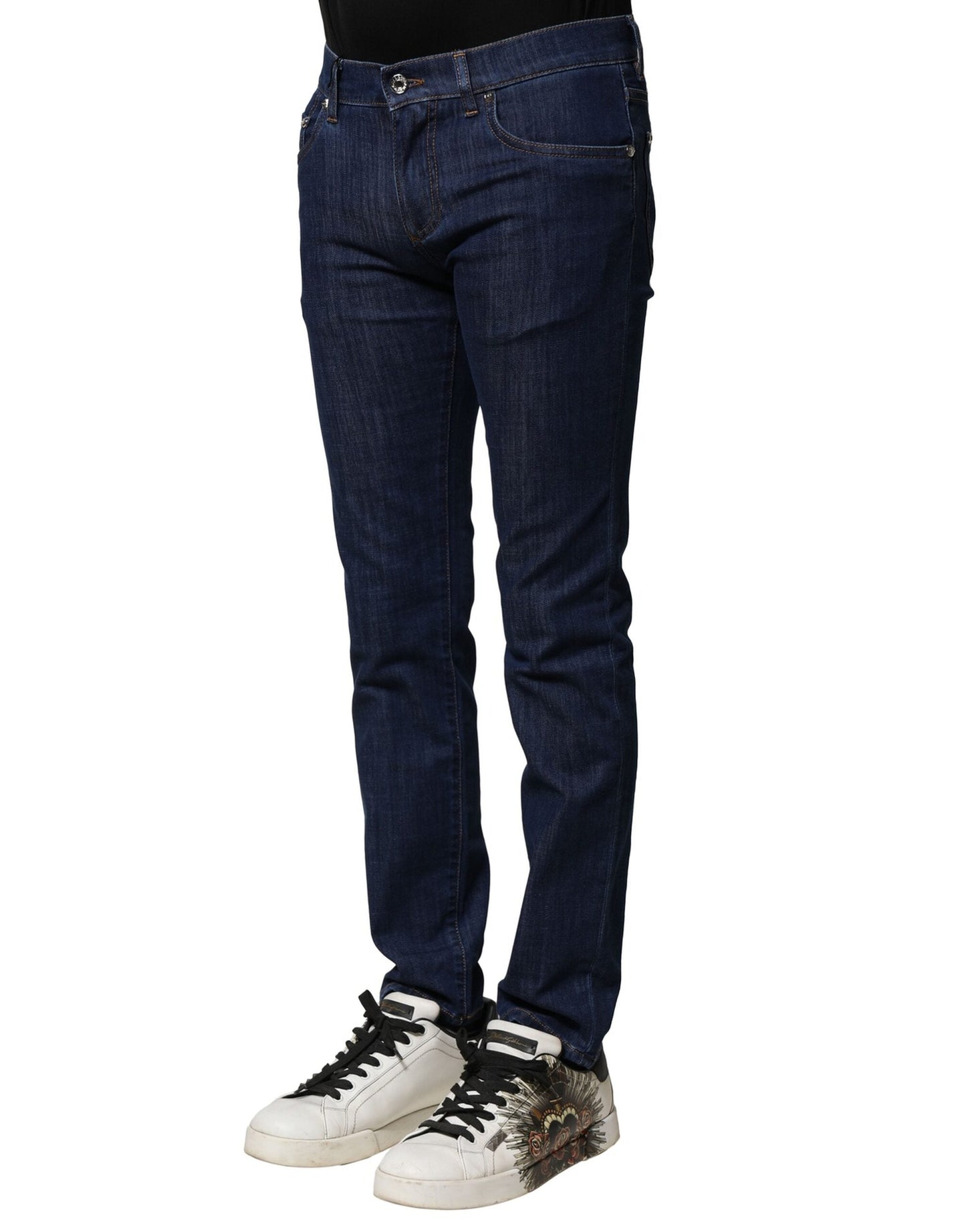 Dolce & Gabbana Blue Cotton Stretch Skinny Men Denim Men's Jeans