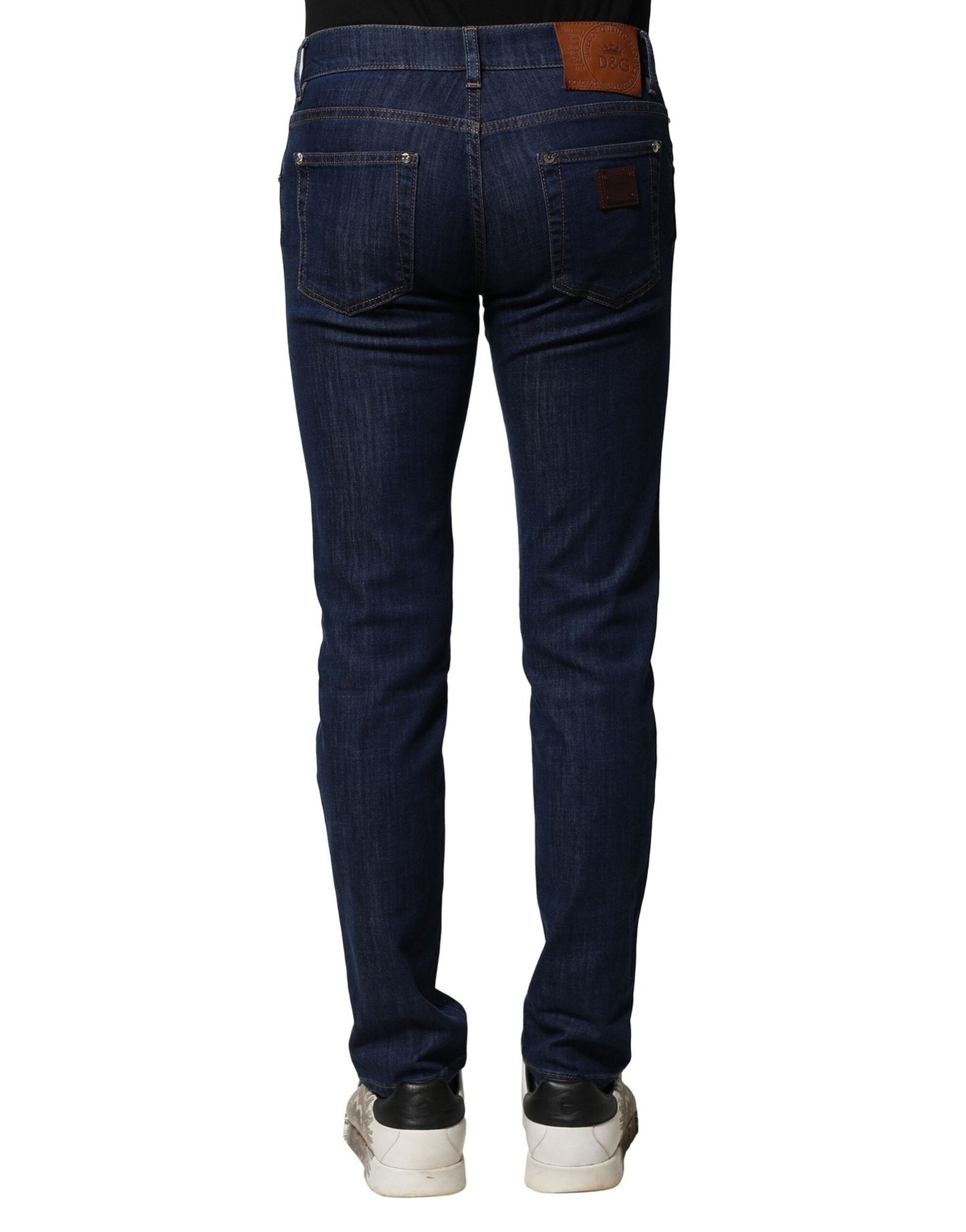 Dolce & Gabbana Blue Cotton Stretch Skinny Men Denim Men's Jeans