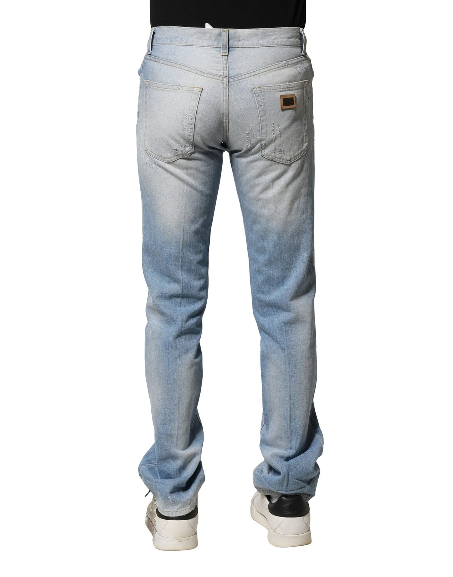Dolce & Gabbana Light Blue Washed Straight Fit Denim Men's Jeans