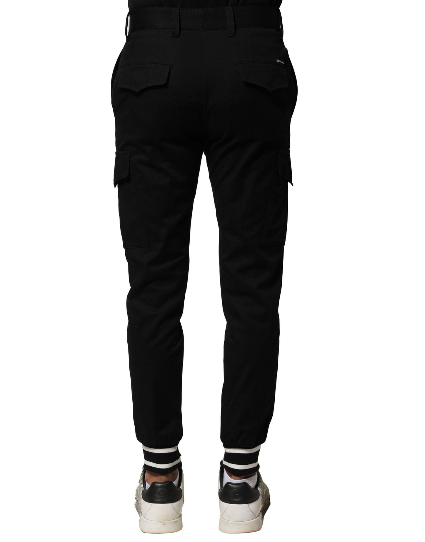 Dolce & Gabbana Black Cotton Cargo Joggers Men Men's Pants