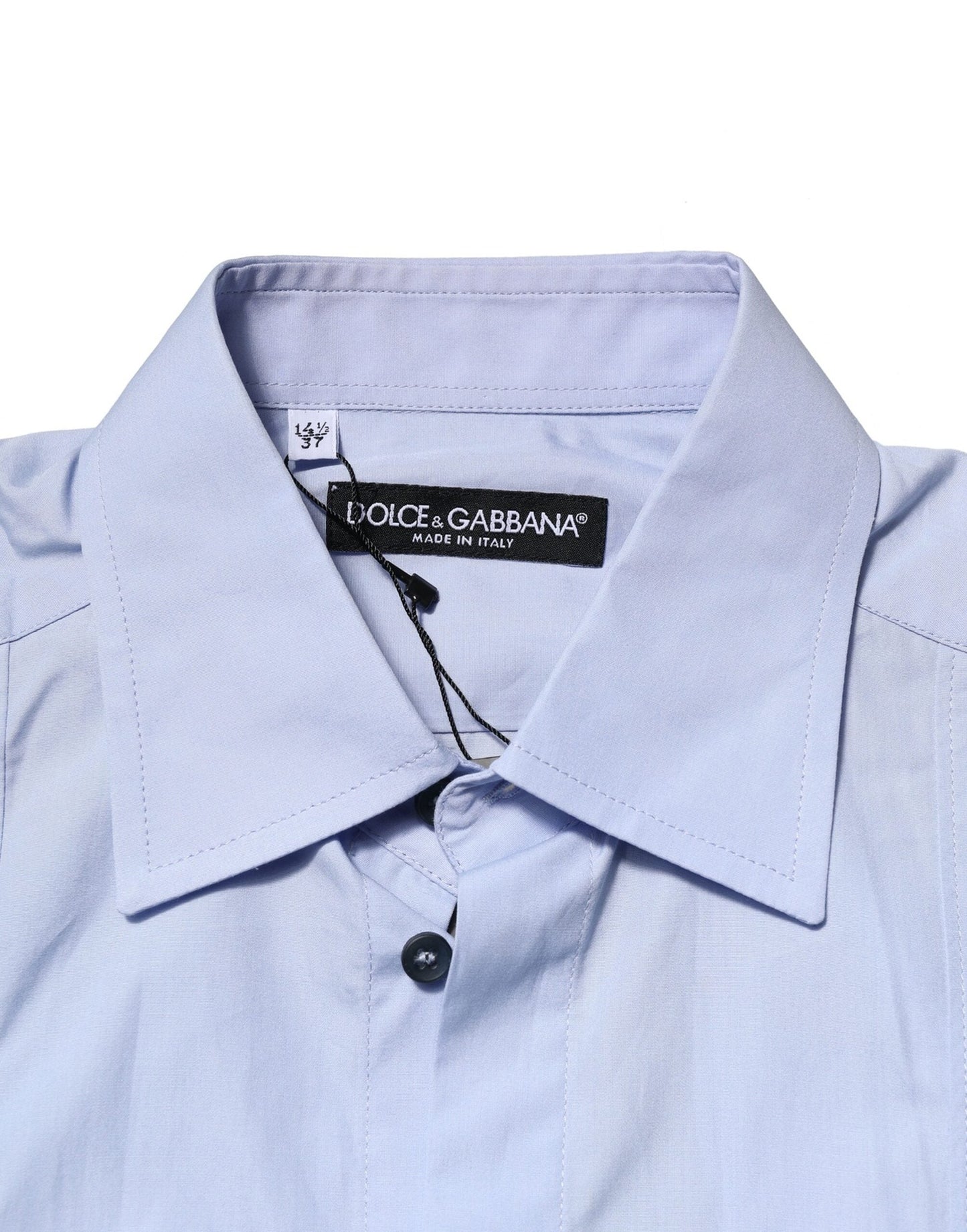 Dolce & Gabbana Light Blue Cotton Long Sleeves Dress Men's Shirt ()