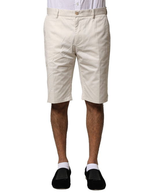 Dolce & Gabbana Beige Cotton Stretch Mid Waist Bermuda Men's Shorts