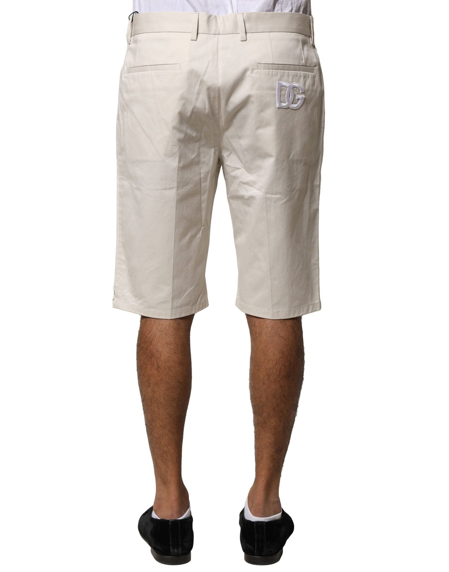 Dolce & Gabbana Beige Cotton Stretch Mid Waist Bermuda Men's Shorts
