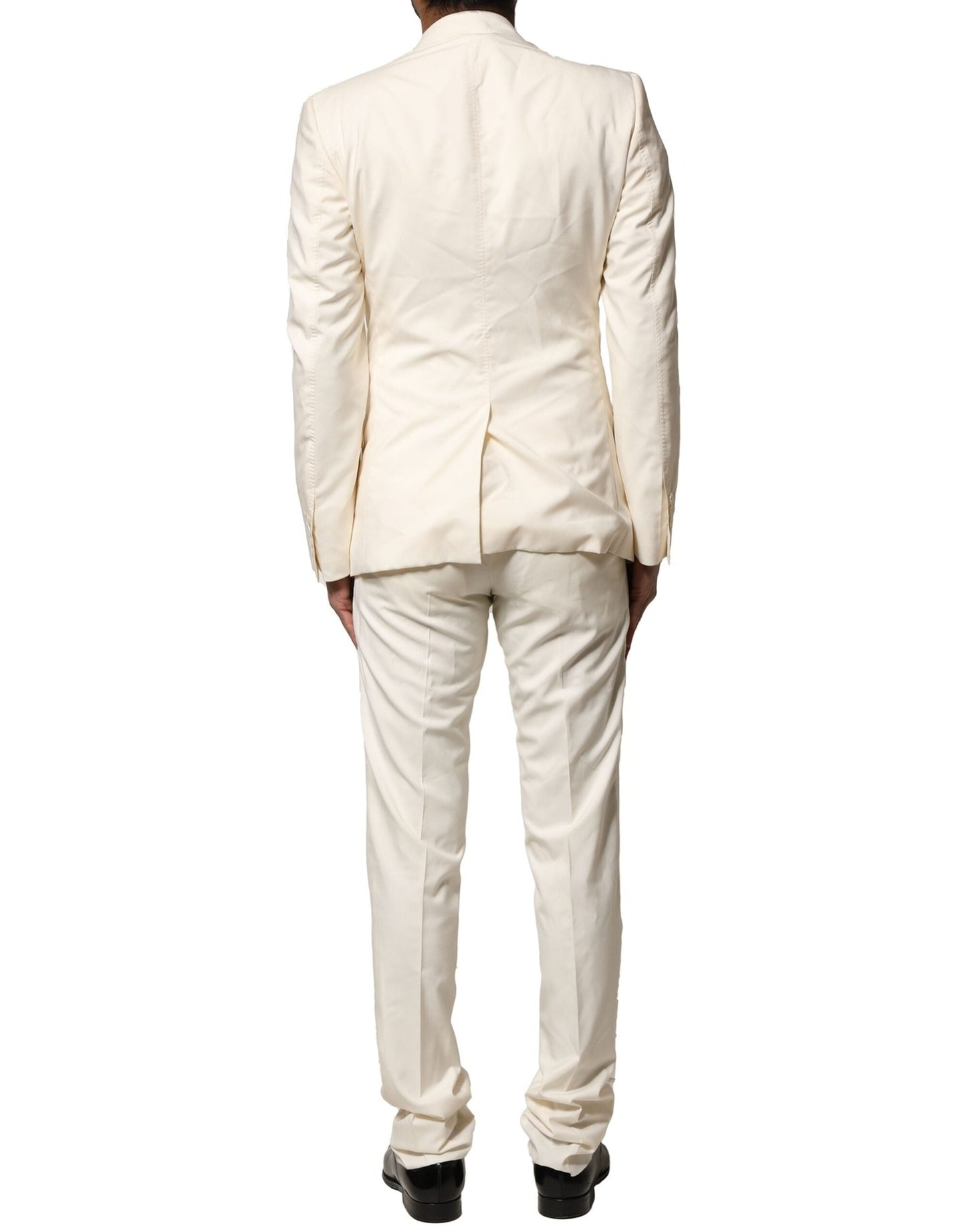 Dolce & Gabbana Ivory Wool 3 Piece Single Breasted Men's Suit ()