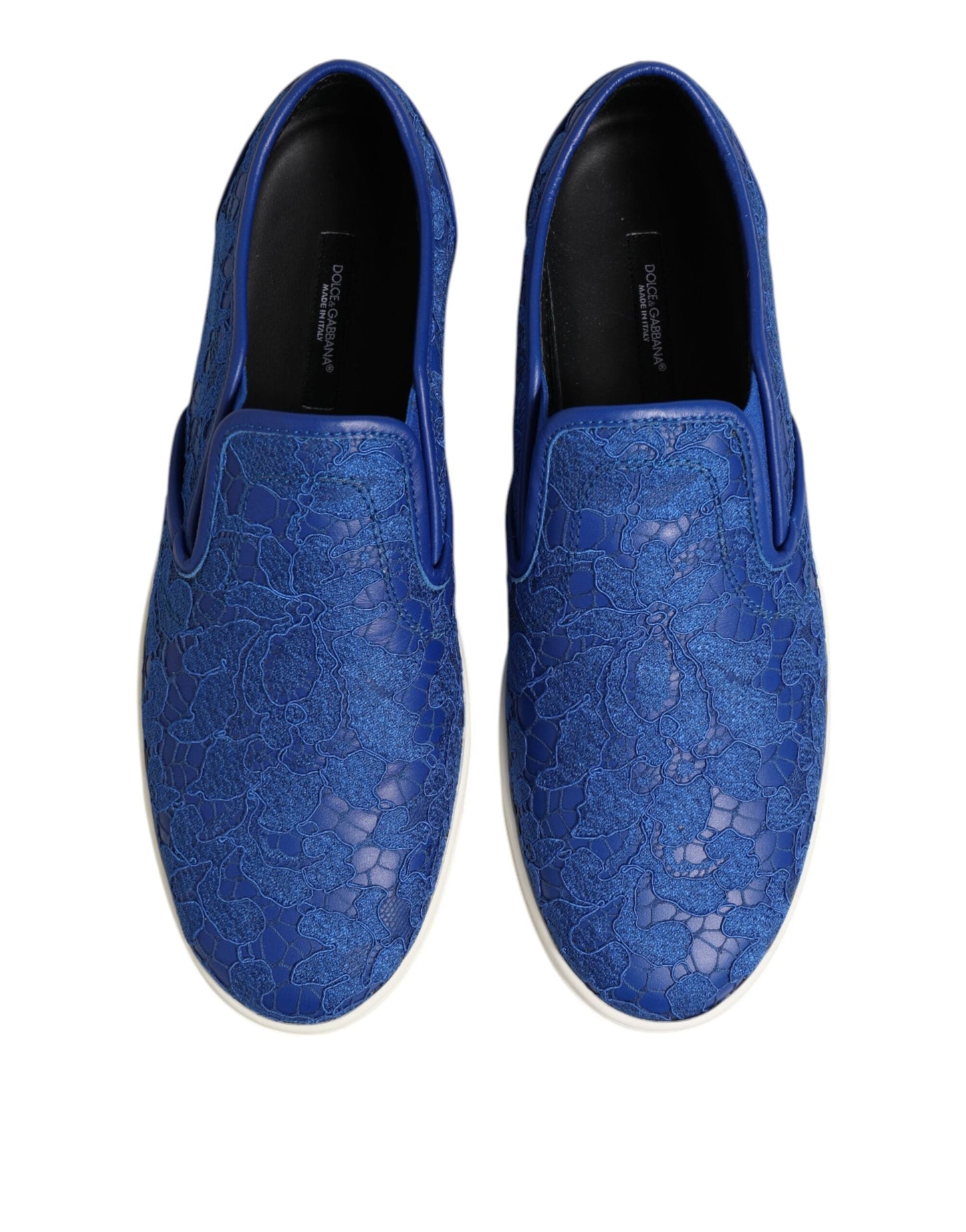 Dolce & Gabbana Blue Leather Lace Slip On Sneaker Men's Shoes