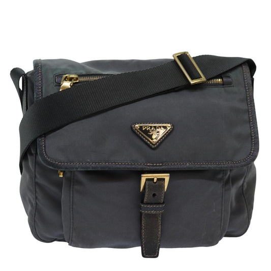 PRADA Shoulder Bag Nylon Khaki  77339