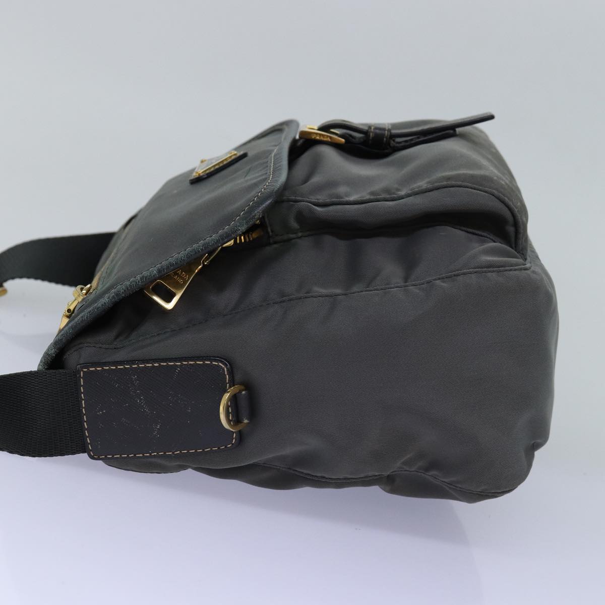 PRADA Shoulder Bag Nylon Khaki  77339