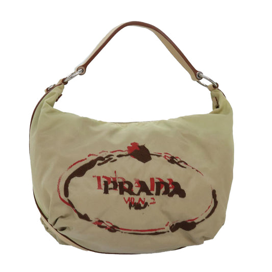 PRADA Shoulder Bag Nylon Beige  77348