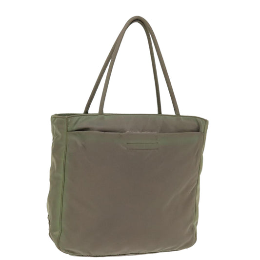 PRADA Hand Bag Nylon Khaki  77350