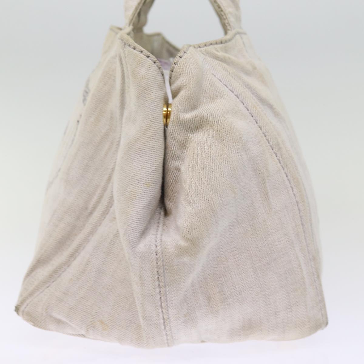 PRADA Canapa MM Hand Bag Canvas 2way Gray  77360