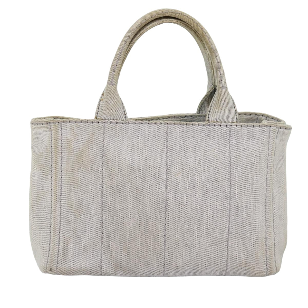 PRADA Canapa PM Hand Bag Canvas 2way White  77362