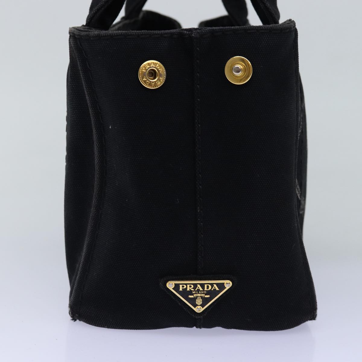 PRADA Canapa PM Hand Bag Canvas 2way Black  77364