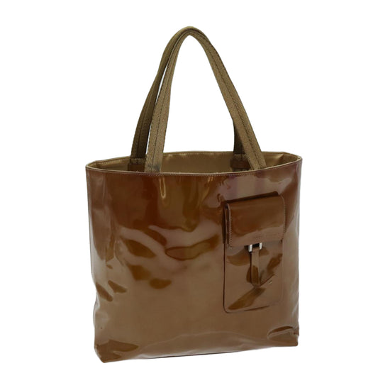 PRADA Tote Bag Enamel Brown  77476