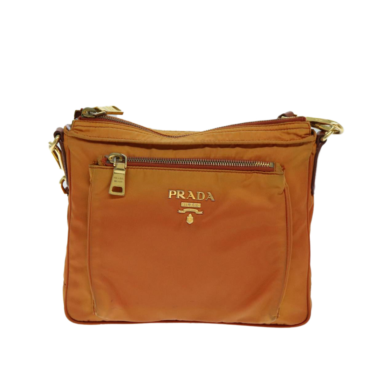 PRADA Shoulder Bag Nylon Orange  77501