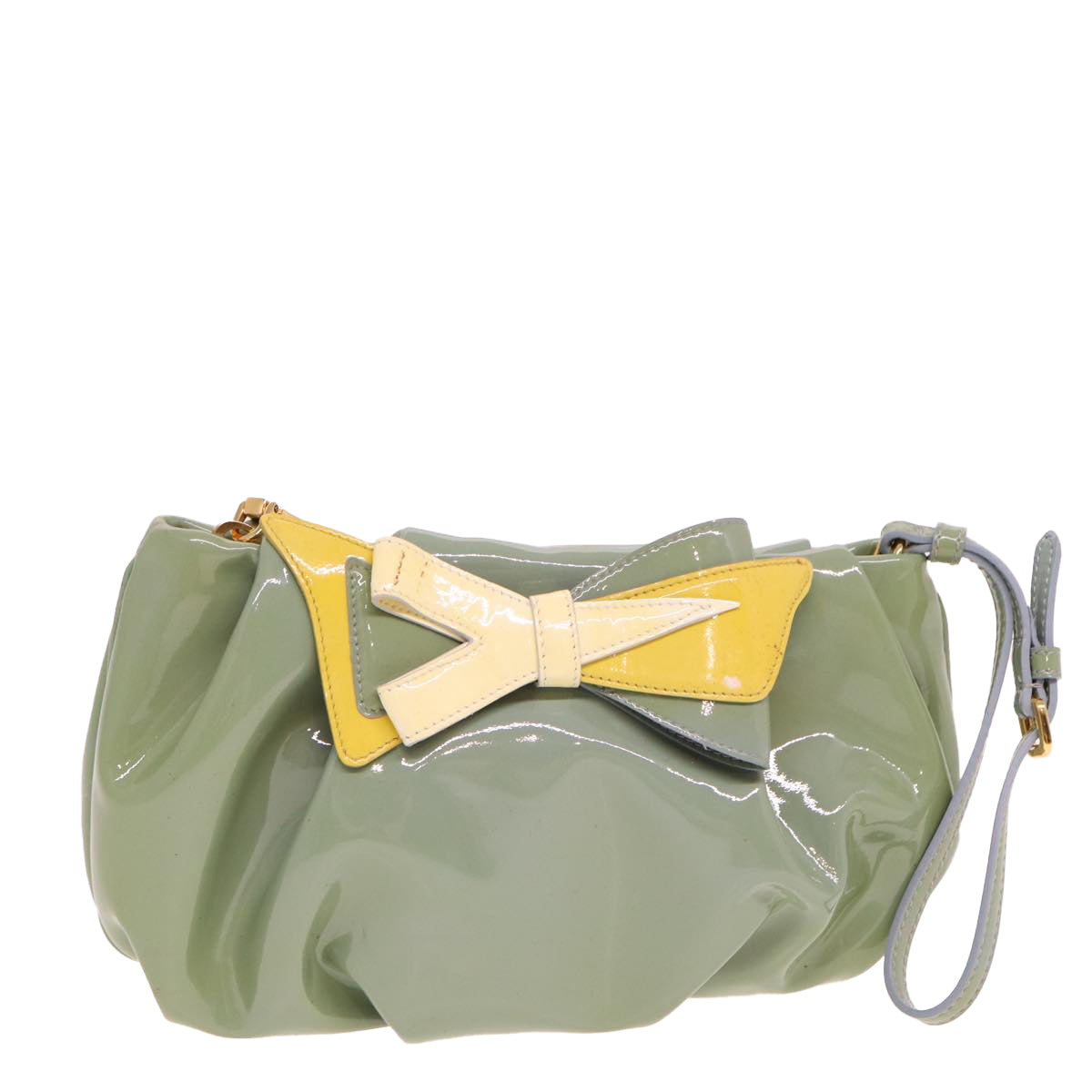 PRADA Pouch Enamel Green  77627