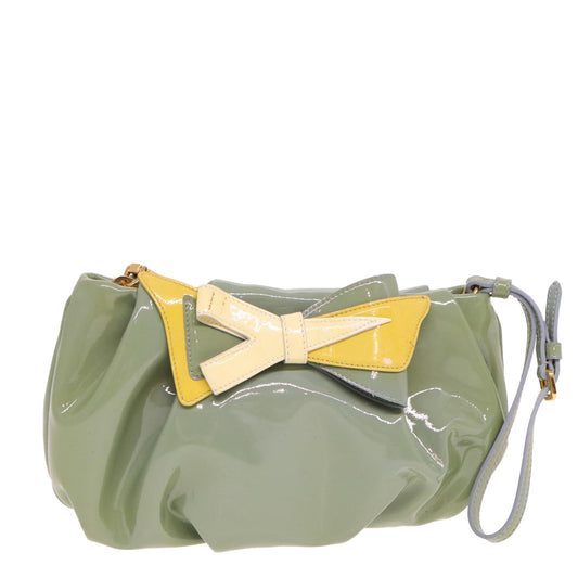 PRADA Pouch Enamel Green  77627