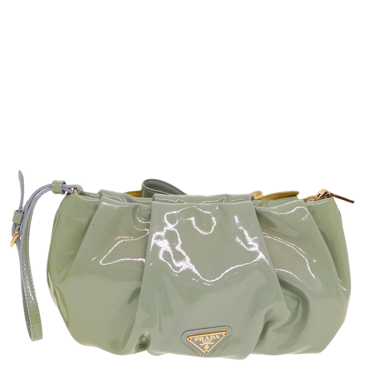 PRADA Pouch Enamel Green  77627