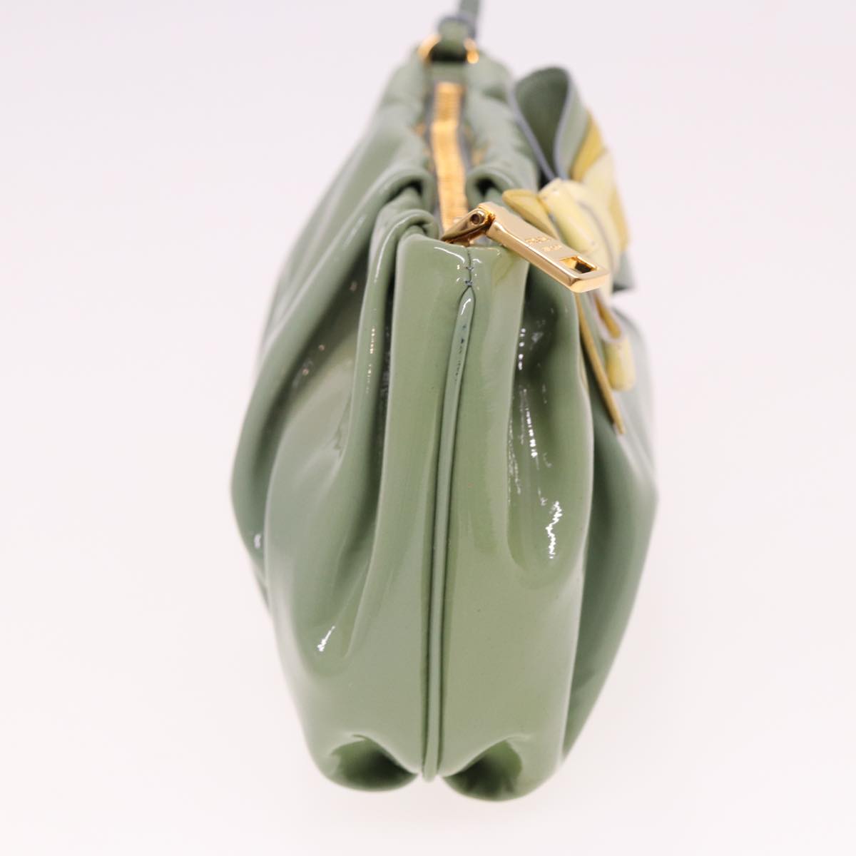 PRADA Pouch Enamel Green  77627