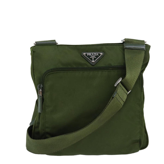 PRADA Shoulder Bag Nylon Green  77636