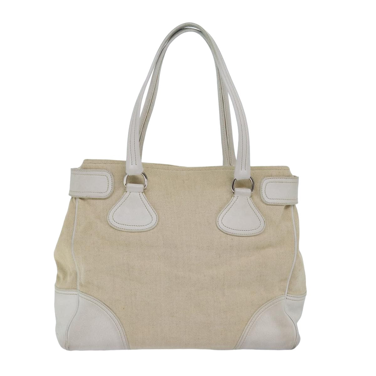 PRADA Tote Bag Canvas White  77641