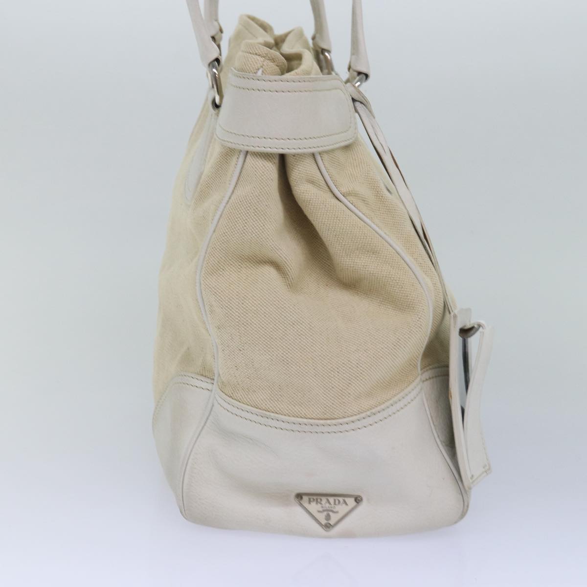 PRADA Tote Bag Canvas White  77641