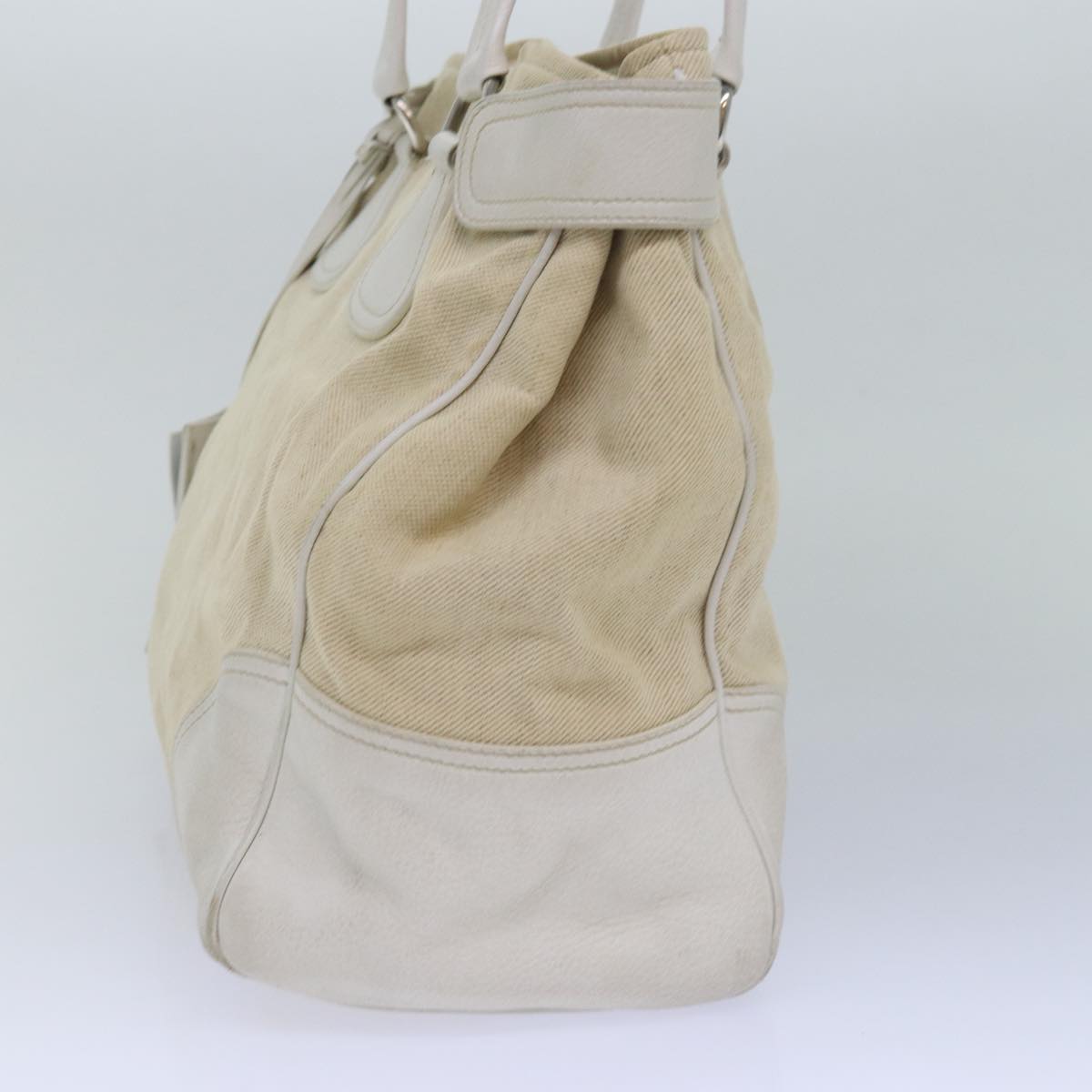 PRADA Tote Bag Canvas White  77641