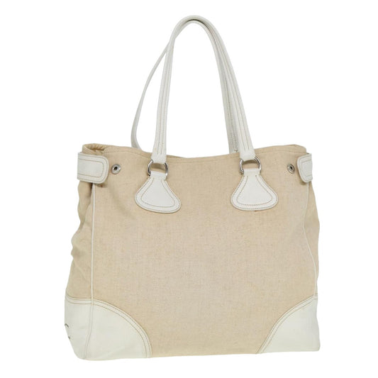 PRADA Tote Bag Canvas Beige  77732