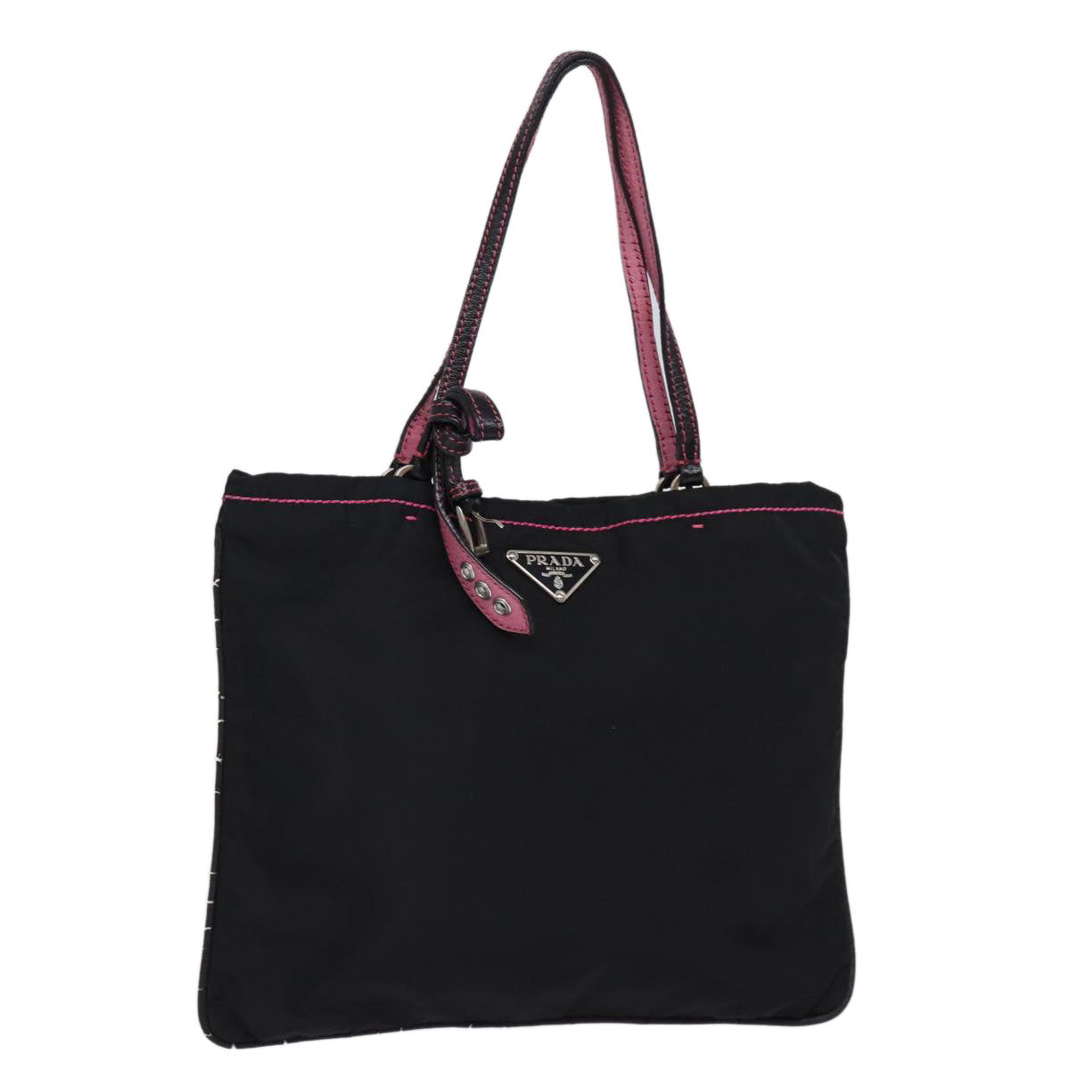 PRADA Hand Bag Nylon Black  77758