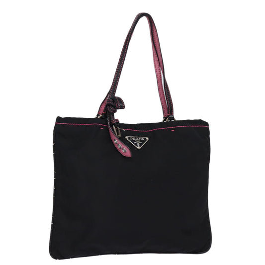 PRADA Hand Bag Nylon Black  77758