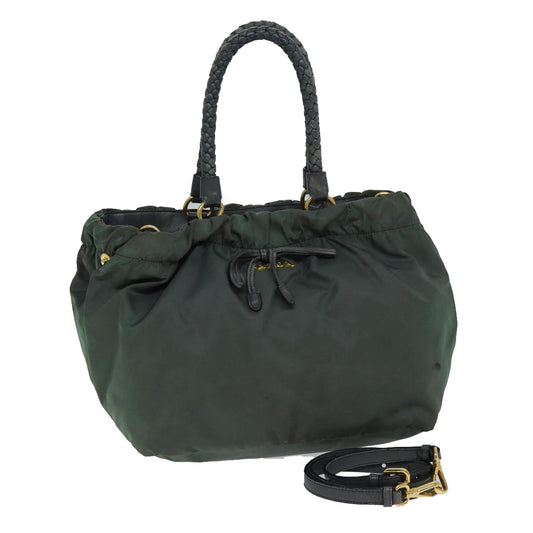 PRADA Hand Bag Nylon 2way Khaki  77763