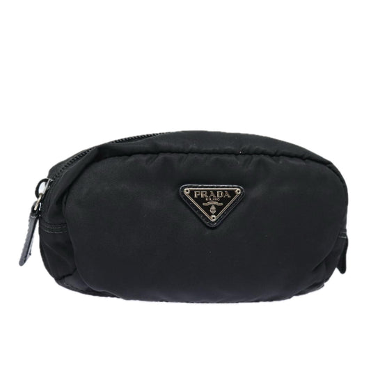 PRADA Pouch Nylon Black  77776