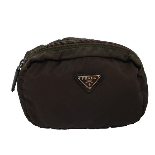 PRADA Pouch Nylon Khaki  77777