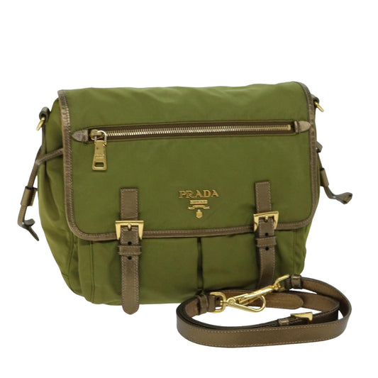 PRADA Shoulder Bag Nylon Khaki  77834