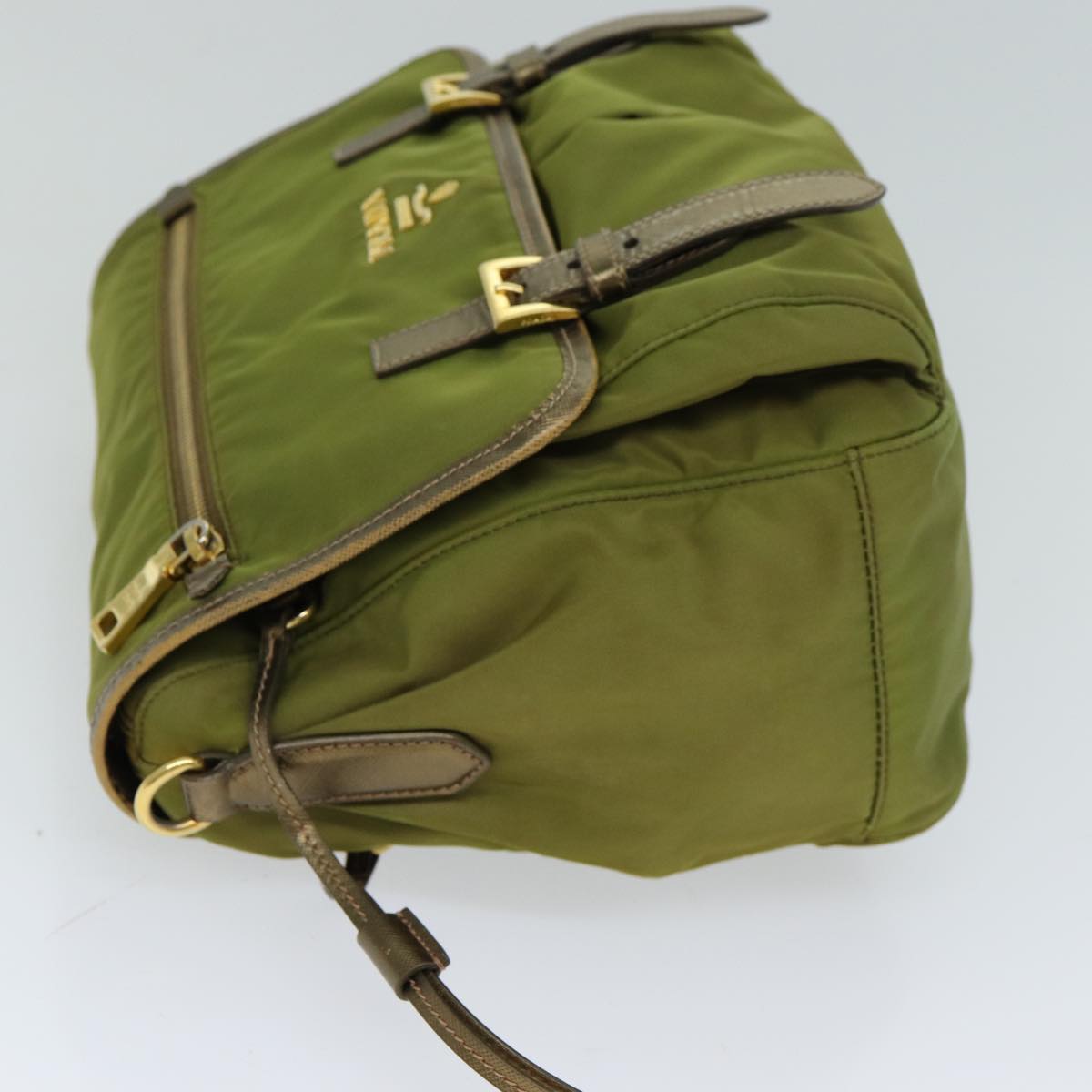 PRADA Shoulder Bag Nylon Khaki  77834